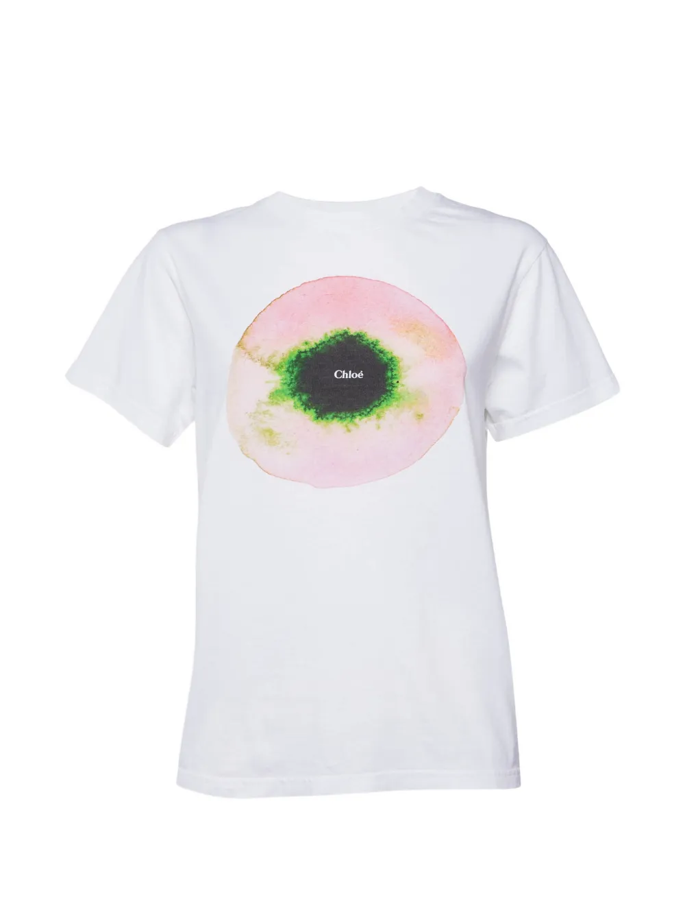 Chloé Pre-Owned T-shirt Circular con logo - Bianco