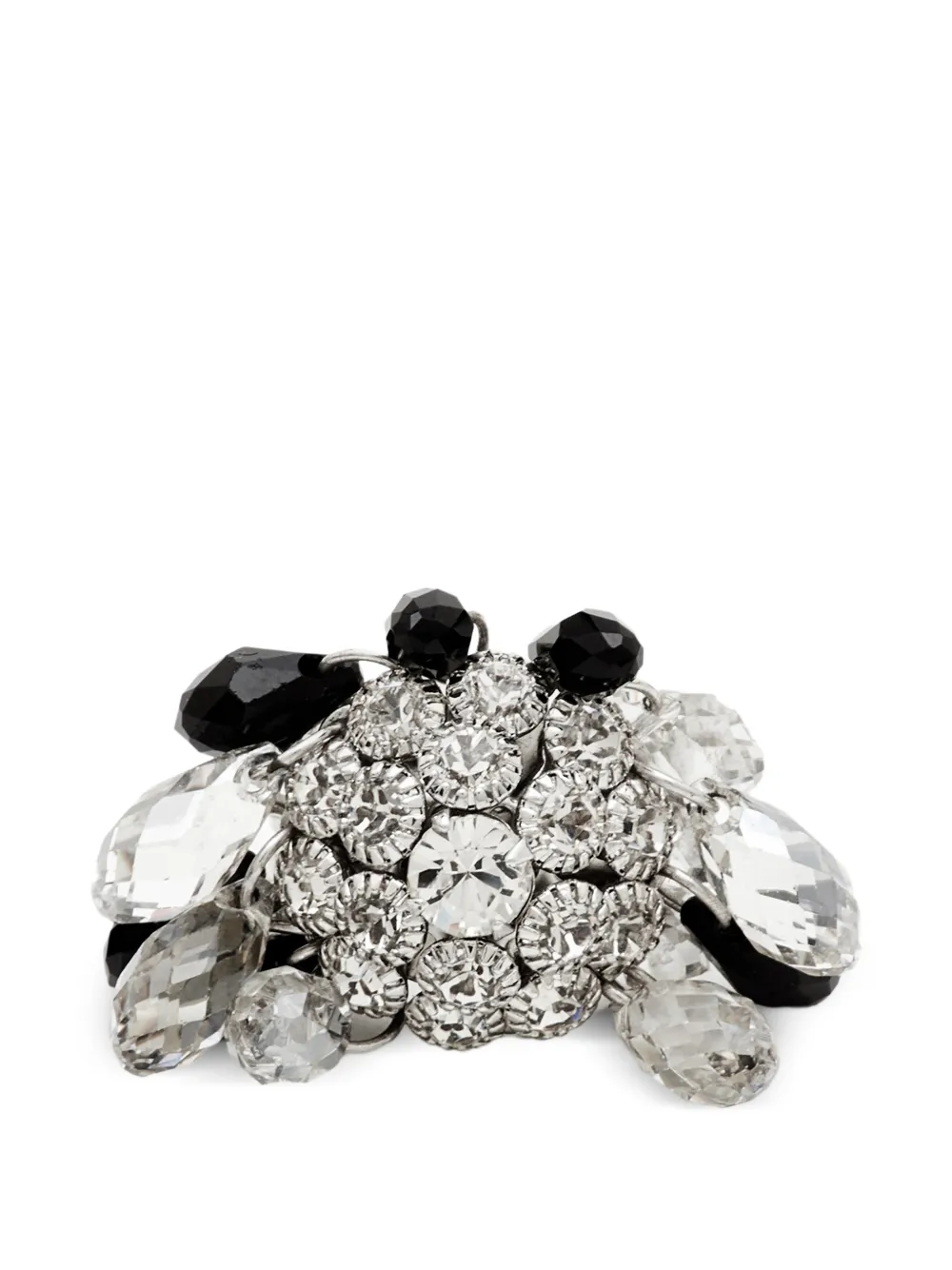 Christian Dior Pre-Owned Ring mit Kristallen und Perlen - Silber