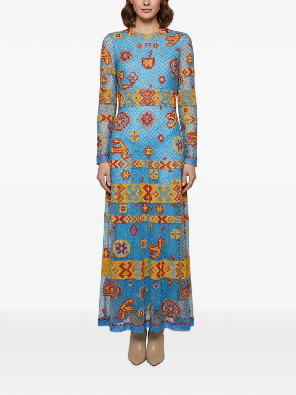 Valentino Garavani Pre-Owned bead-embellished maxi dress - Blau