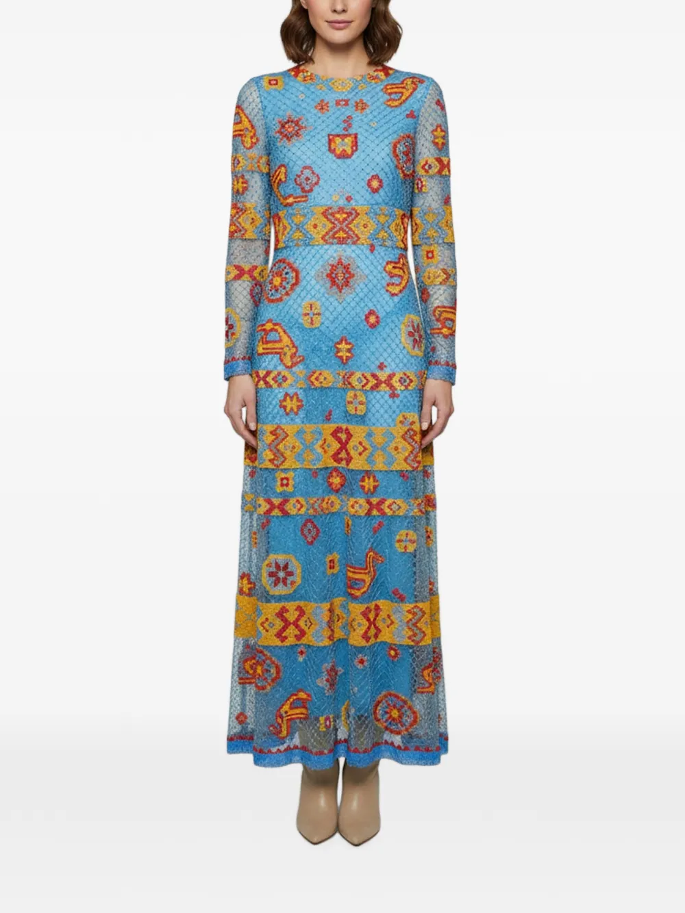 Valentino Garavani Pre-Owned bead-embellished maxi dress - Blu