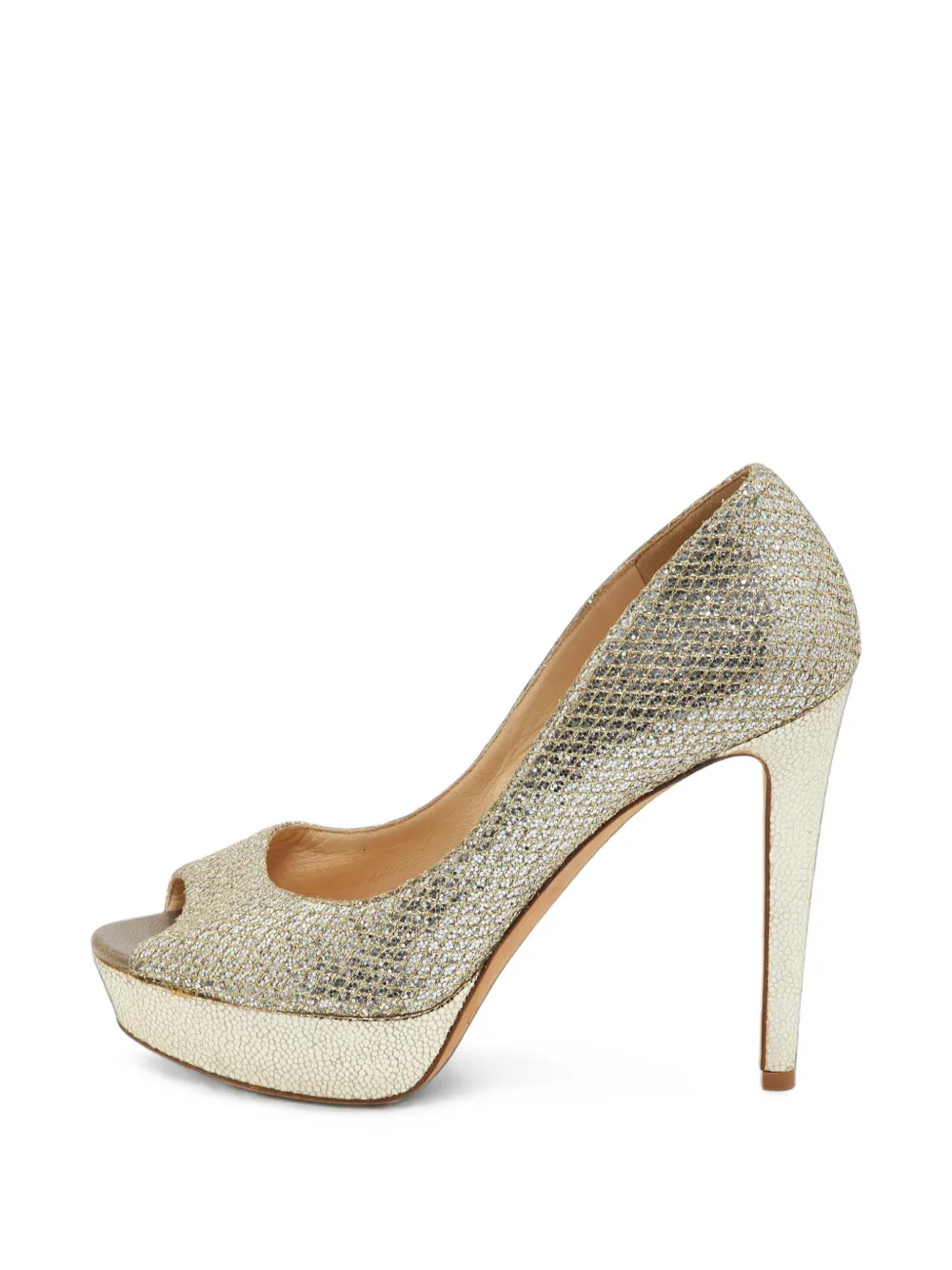 Jimmy Choo Pre-Owned Luna platform peep-toe sandals - Silber