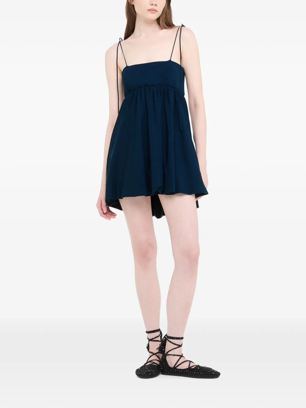 Alanui College Of Aloha mini-jurk met vierkante hals Blauw