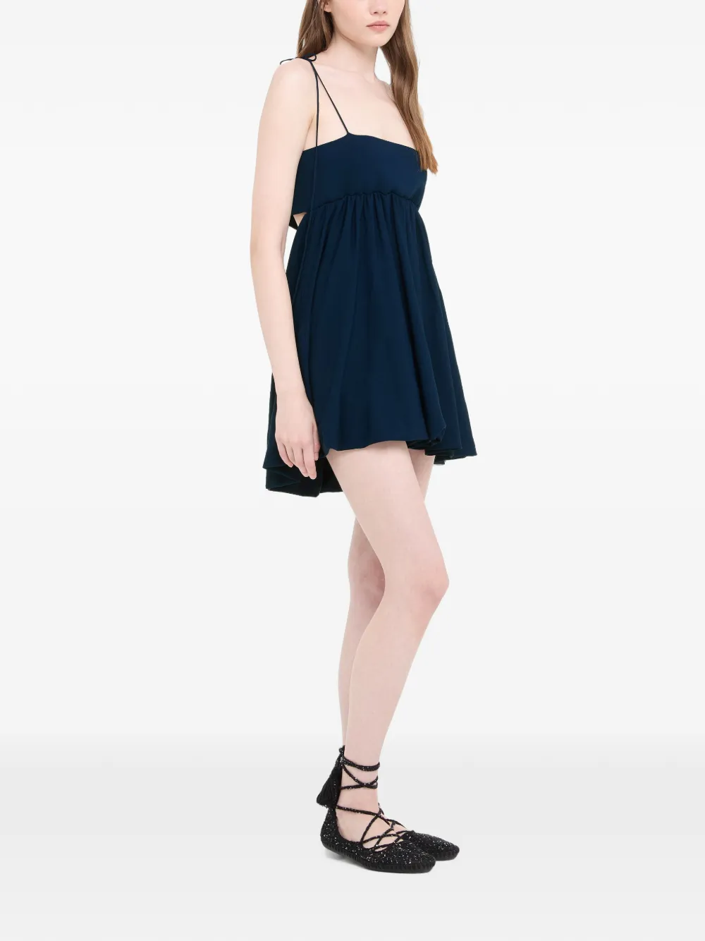 Alanui College Of Aloha mini-jurk met vierkante hals Blauw