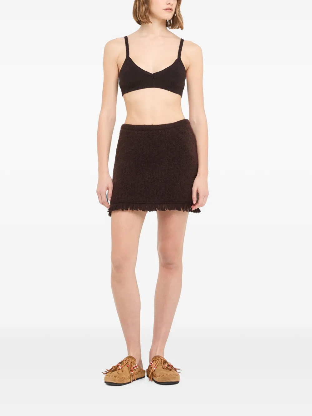 Alanui Mini-rok met franje Bruin