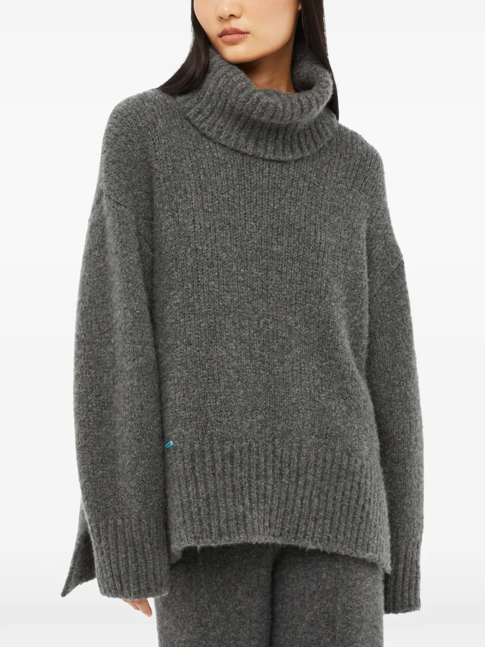 Alanui ribbed-knit roll-neck sweater Grijs