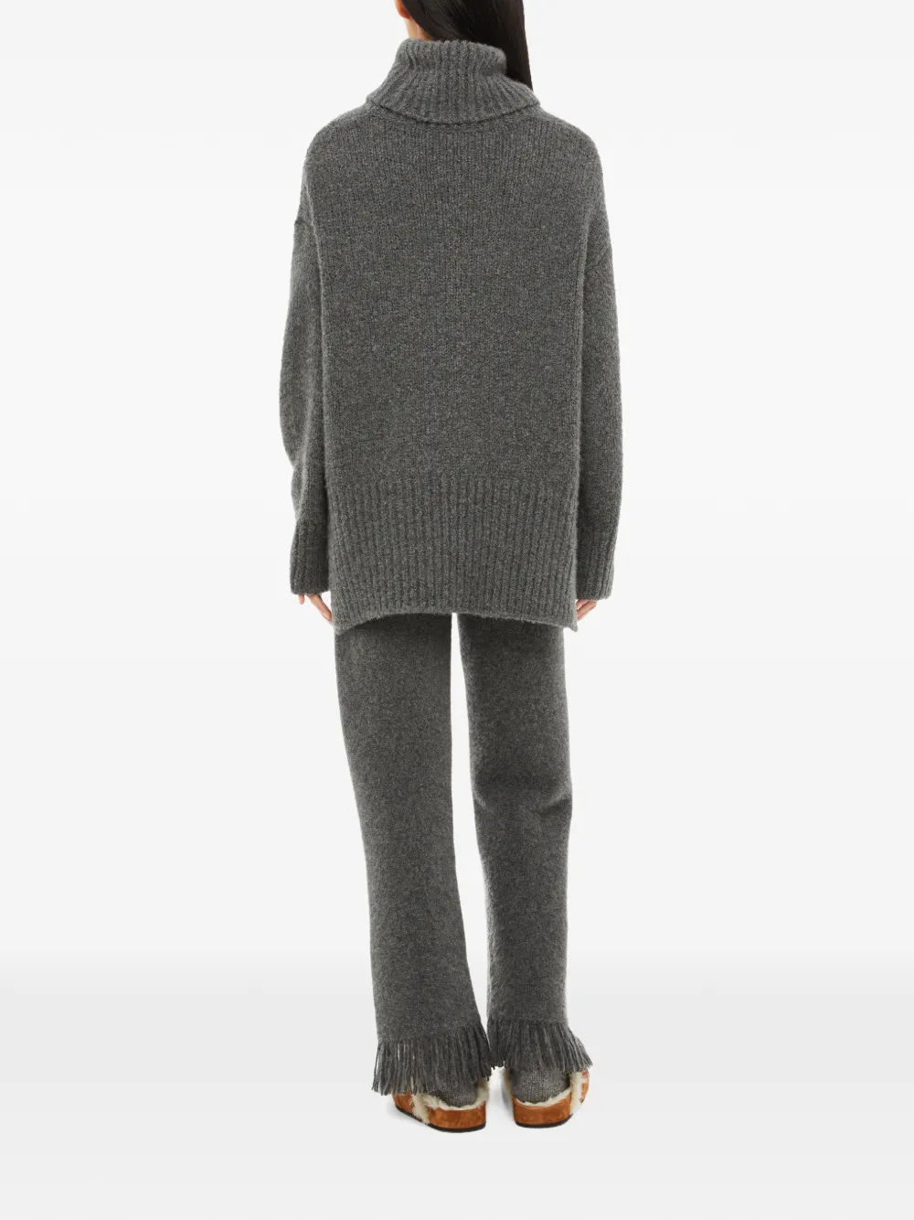 Alanui ribbed-knit roll-neck sweater Grijs