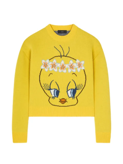 Alanui x Looney Tunes Hula Tweety jacquard-knit sweater