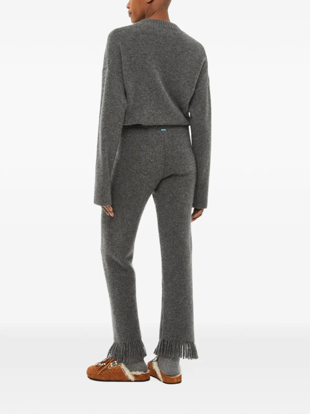 Alanui fringe-trim trousers Grijs