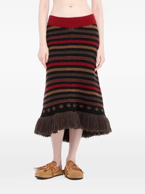 Alanui fringed midi skirt