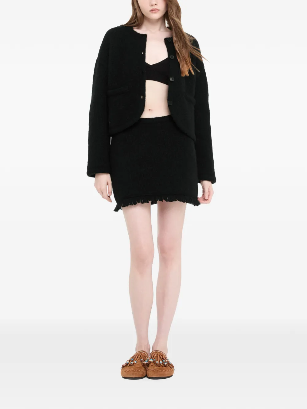 Alanui Mini-rok met franje Zwart