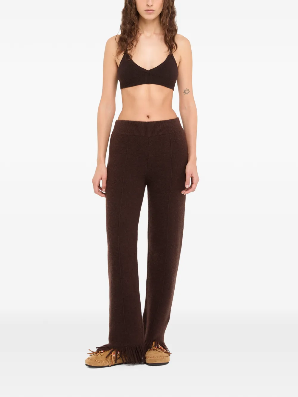 Alanui Broek met franje afwerking Bruin