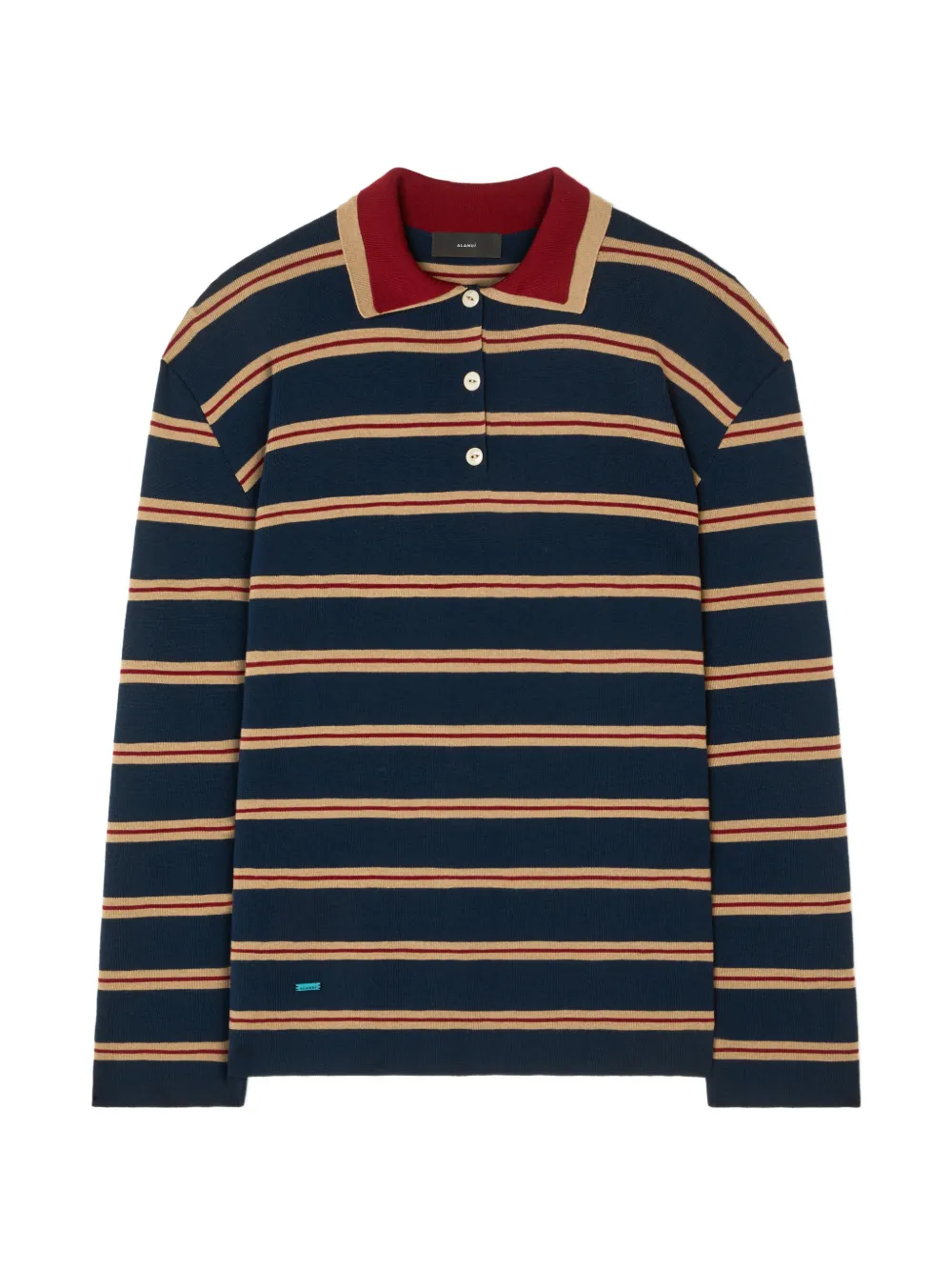 Alanui striped double-collar polo shirt - Blu