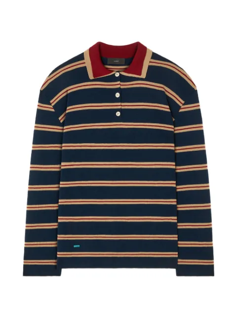 Alanui striped double-collar polo shirt