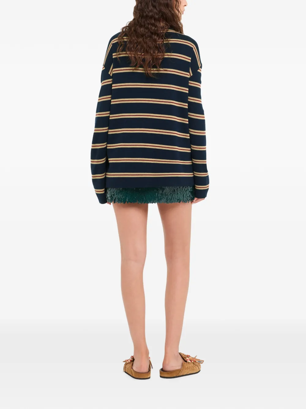 Alanui Gestreept poloshirt met dubbele kraag Blauw