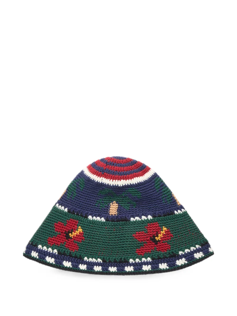 Alanui Hibiscus Bloom crochet-knit bucket hat - Blau