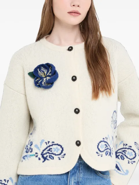 Alanui Hibiscus embroidered brooch