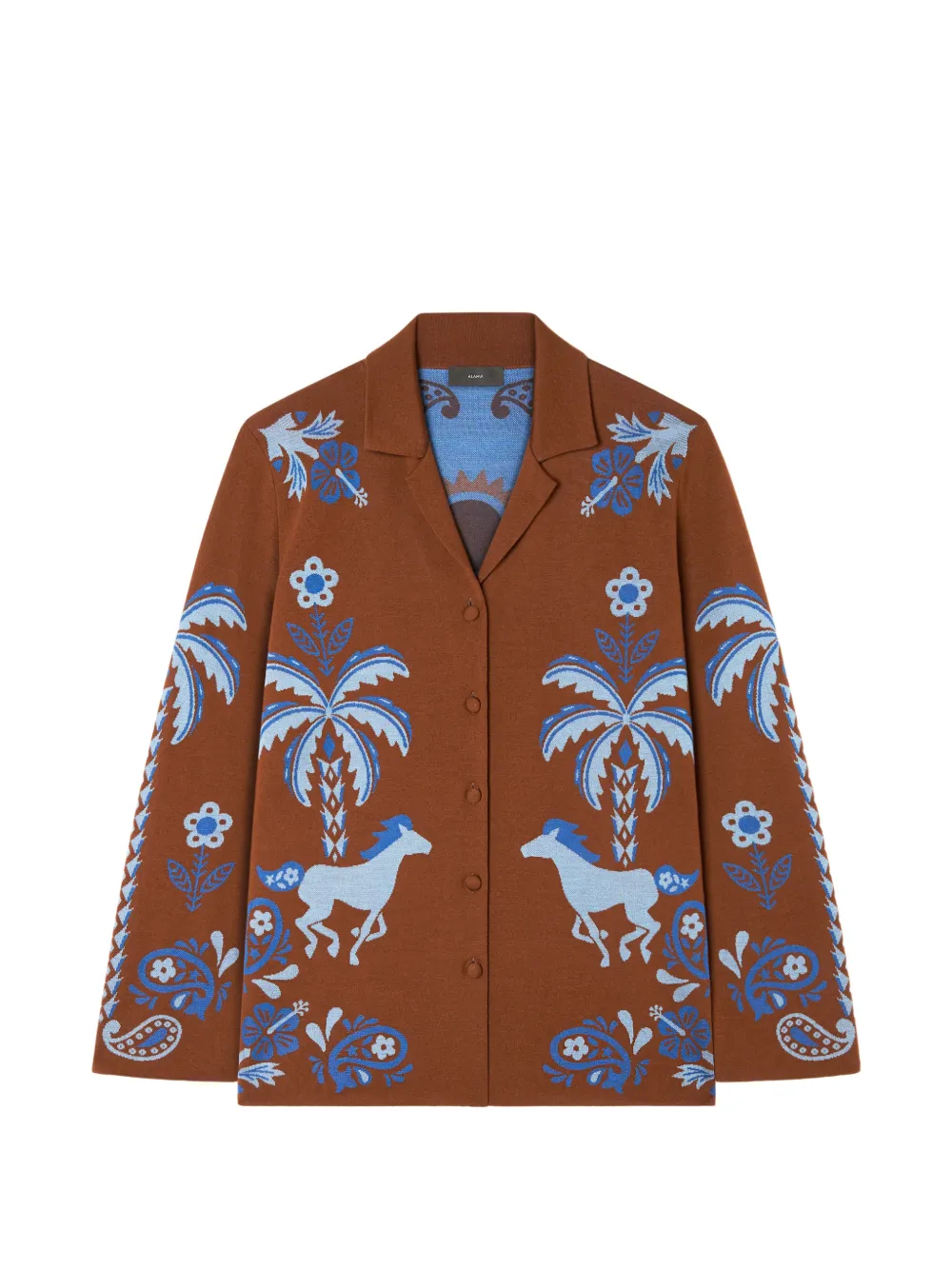 Alanui Island Roots jacquard-knit shirt - Braun