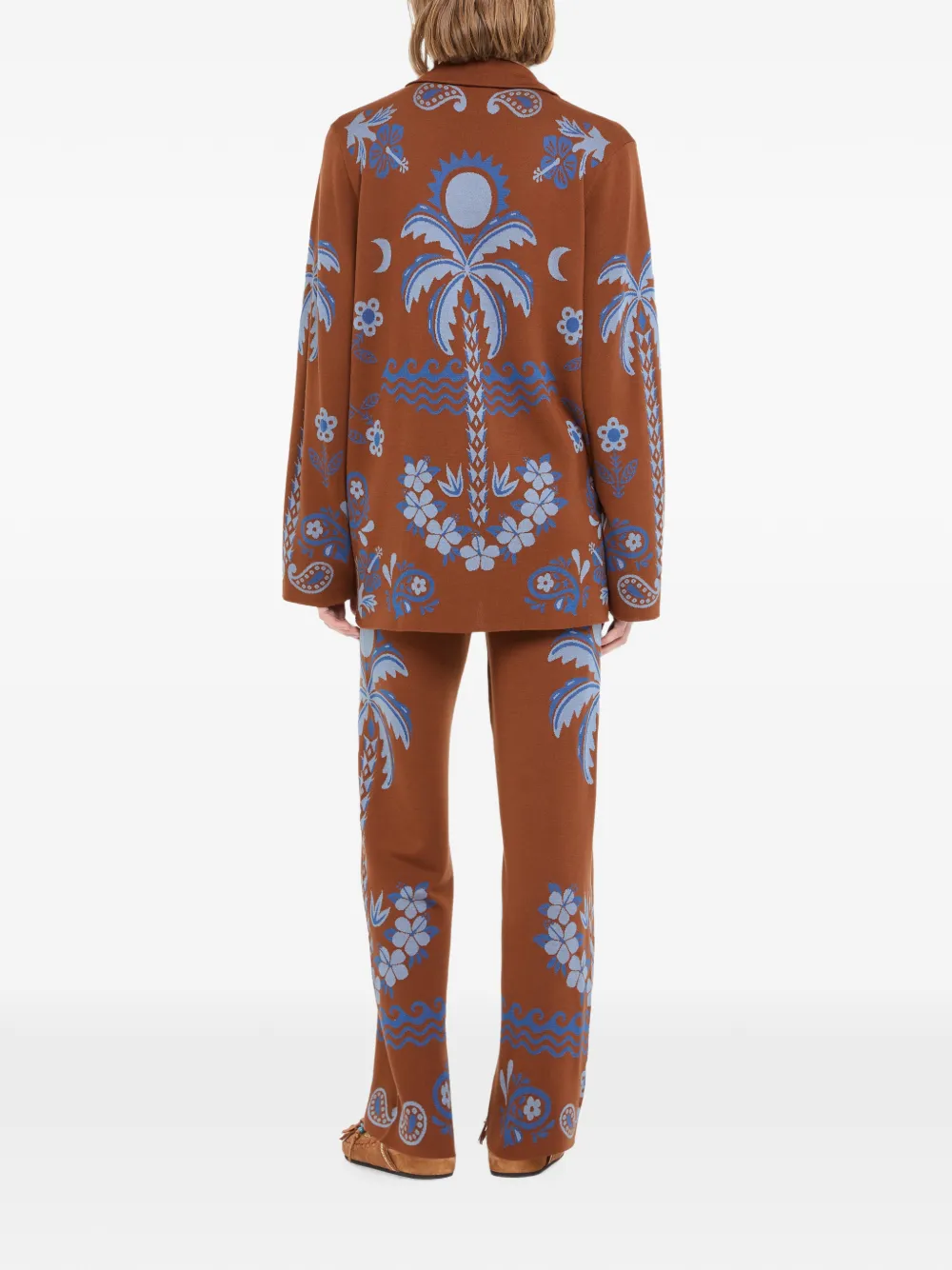 Alanui Island Roots gebreid blouse met jacquard Bruin
