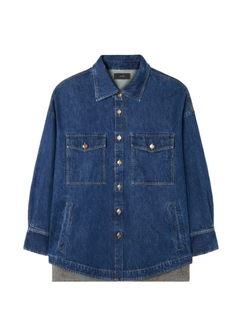 Alanui Tex-Hawaii jacquard-knit denim jacket