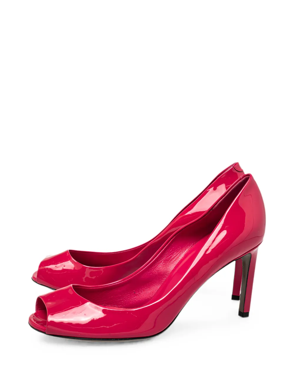 Gucci Pre-Owned Peep-toe patent leather pumps - Rosa