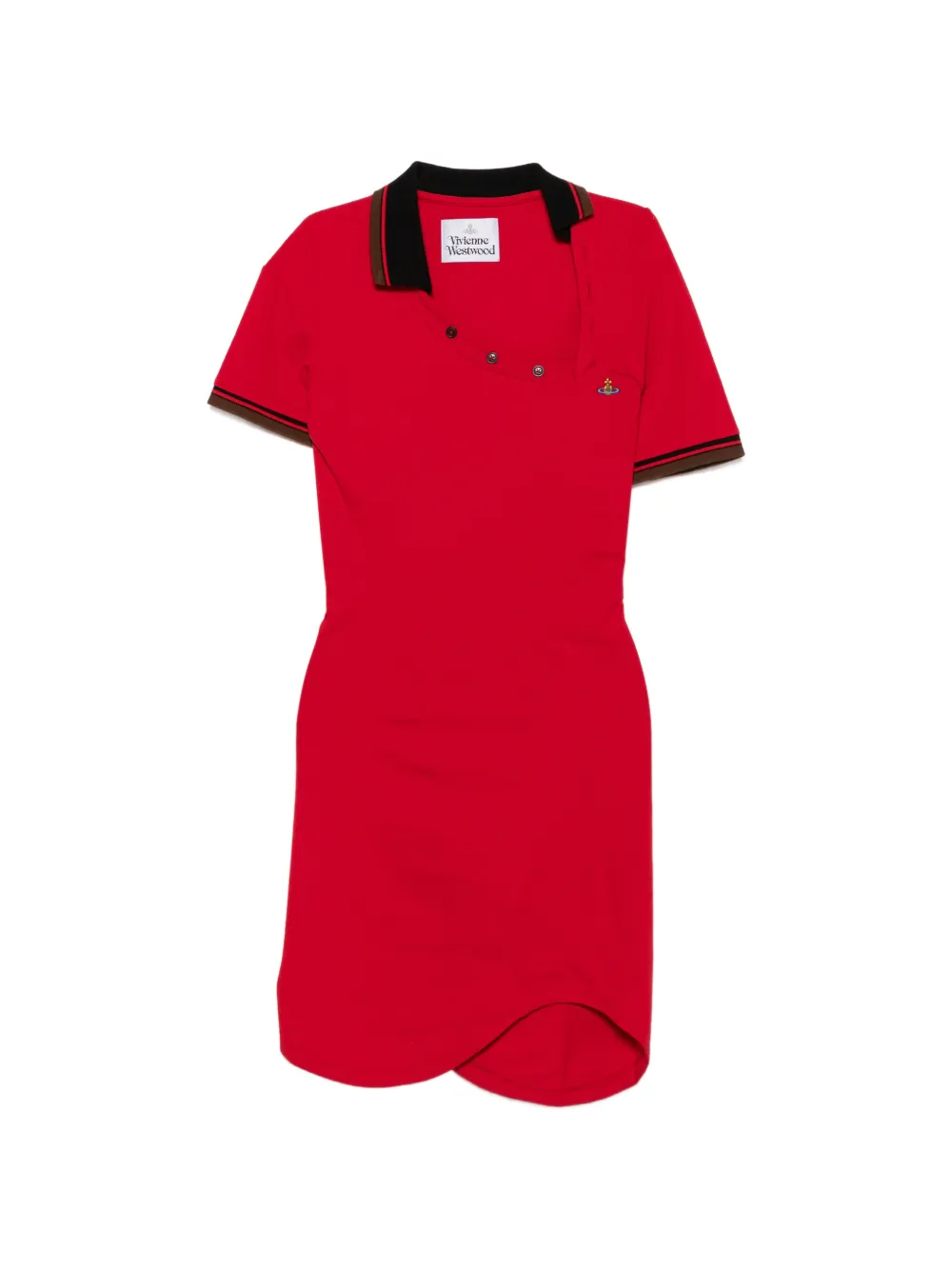 Vivienne Westwood Midikleid mit asymmetrischem Ausschnitt - Rot