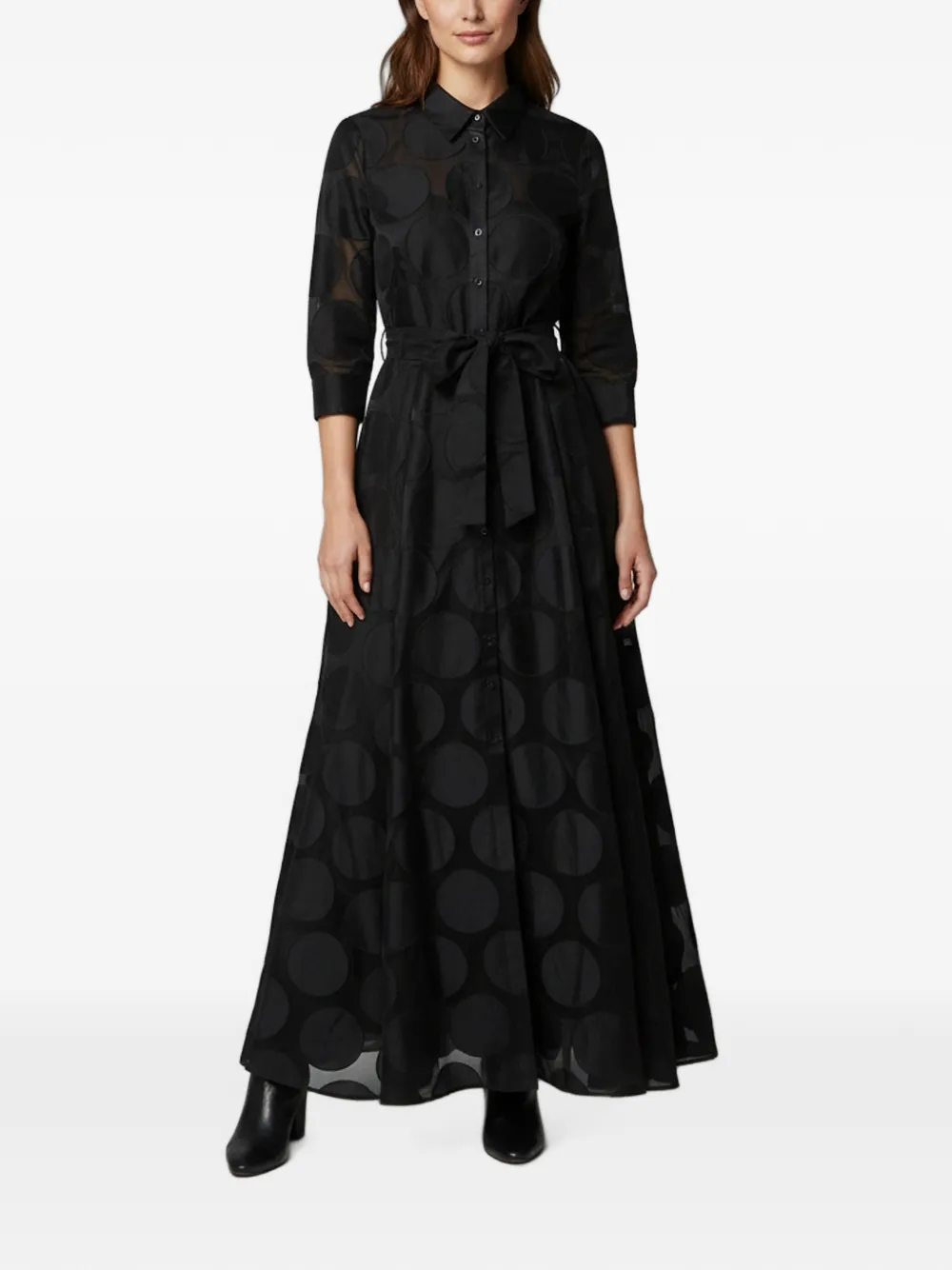 Carolina Herrera Vintage polka-dot jacquard gown - Nero