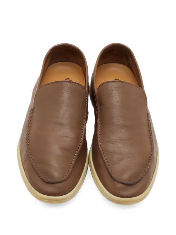 Loro Piana Summer Walk ローファー ブラウン Loro Piana Pre-Owned Summer Walk ローファー | ブラウン | FARFETCH JP