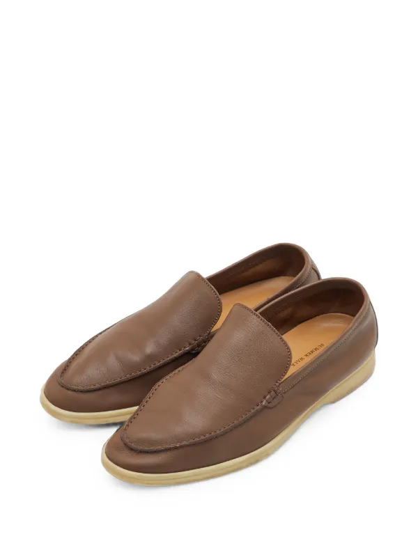 Loro Piana Summer Walk ローファー ブラウン Loro Piana Pre-Owned Summer Walk ローファー | ブラウン | FARFETCH JP