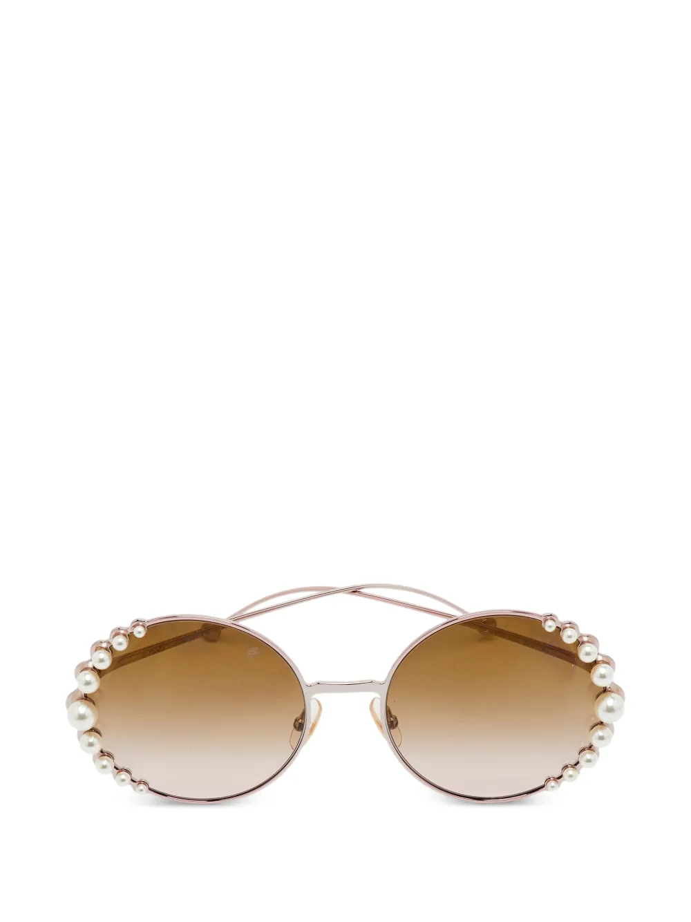 Fendi Pre-Owned Occhiali da sole CC con decorazione - Oro