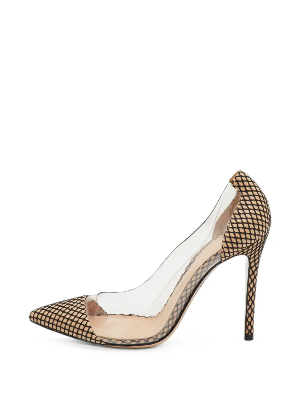 Gianvito Rossi Plexi mesh pumps - Nude