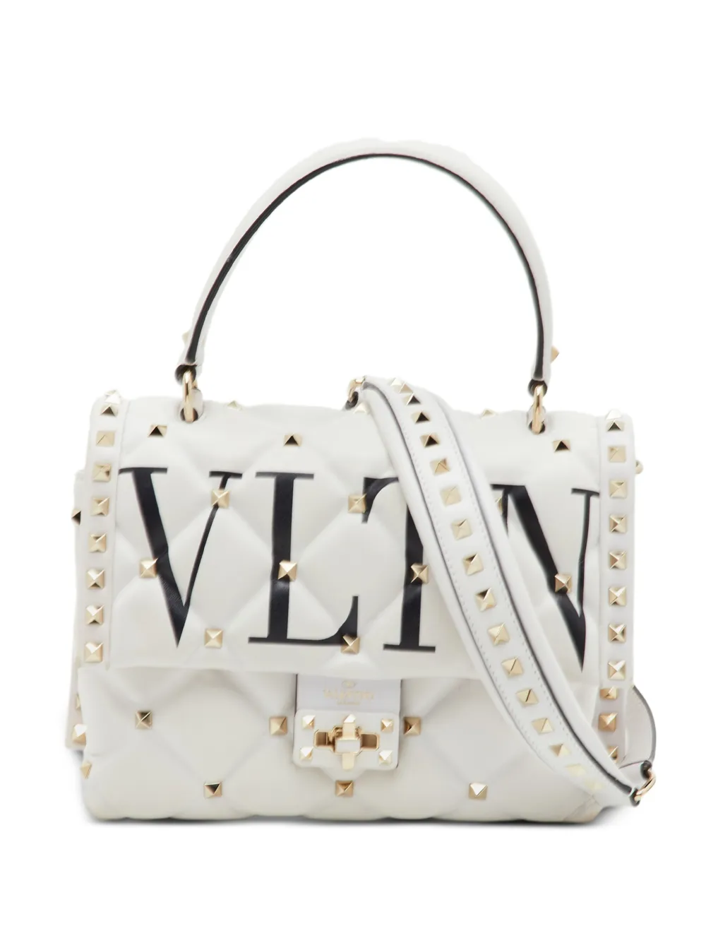 Valentino Garavani Pre-Owned VLTN Spike Rockstud tote bag - Bianco