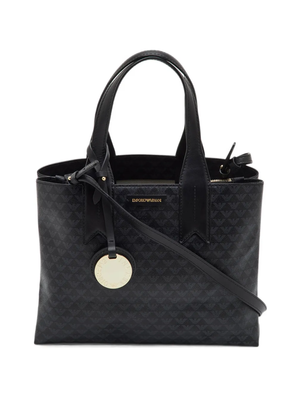 Emporio Armani Pre-Owned logo-charm tote bag - Nero