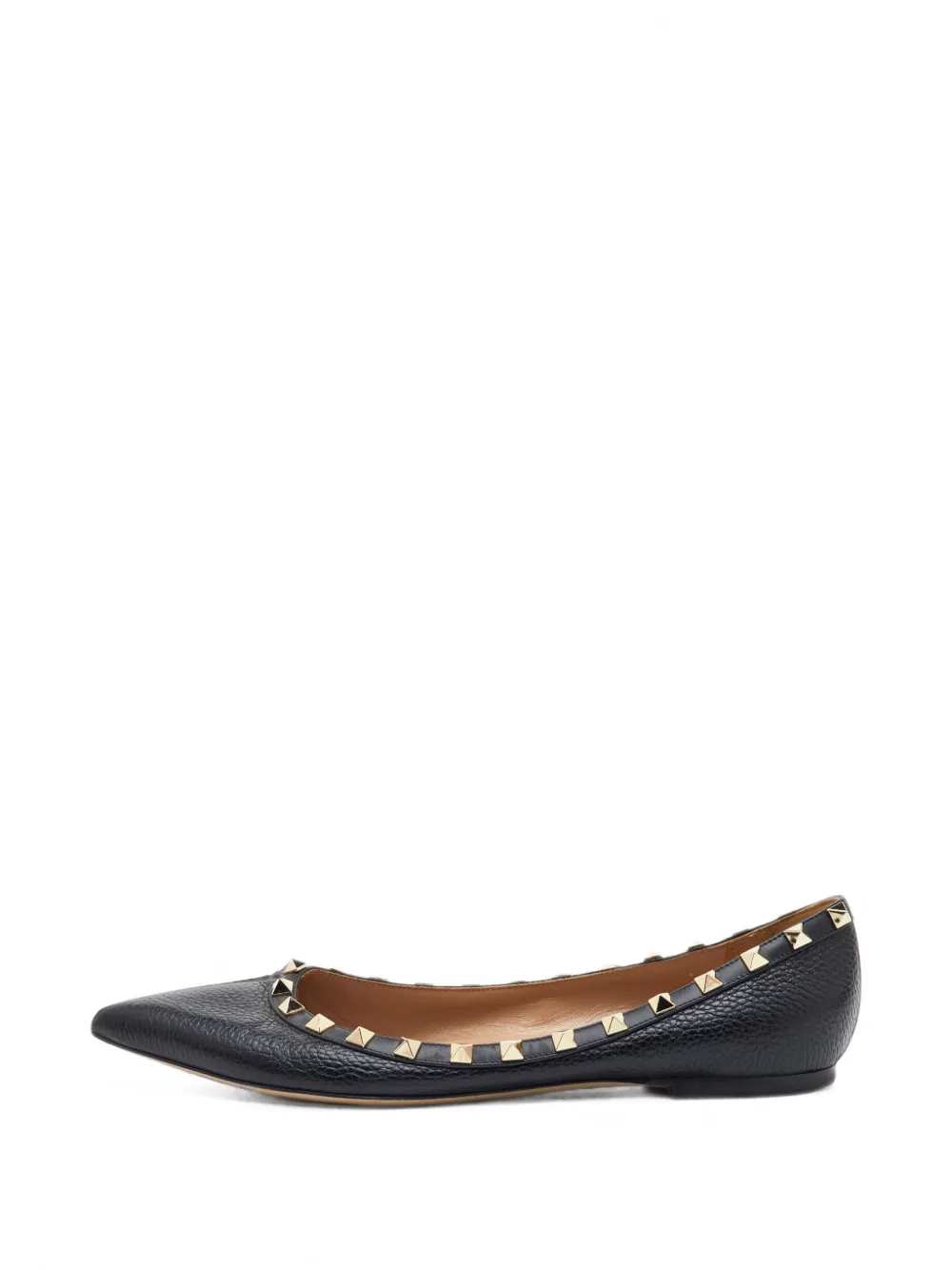 Valentino Garavani Pre-Owned Rockstud Ballerinas mit spitzer Kappe - Schwarz