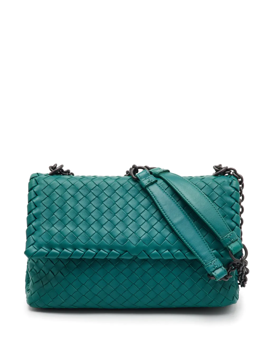 Bottega Veneta Pre-Owned Borsa a spalla Olimpia con design Intrecciato - Blu