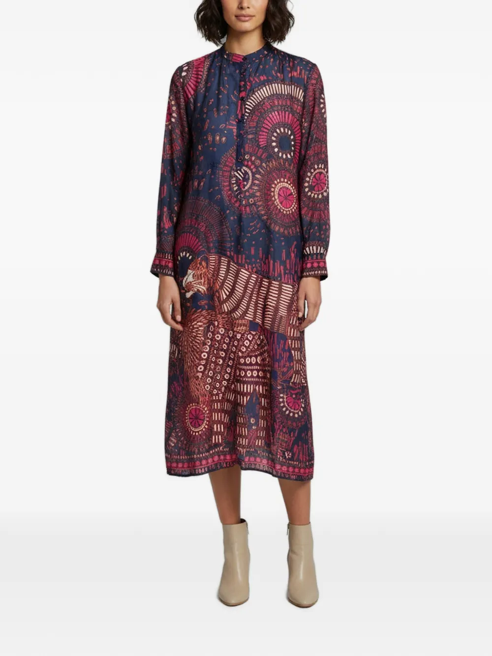 Christian Dior Pre-Owned kaleidoscope-print midi dress - Blau