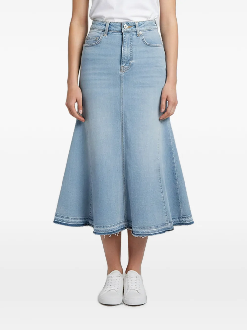 GANNI flared midi skirt - Blau