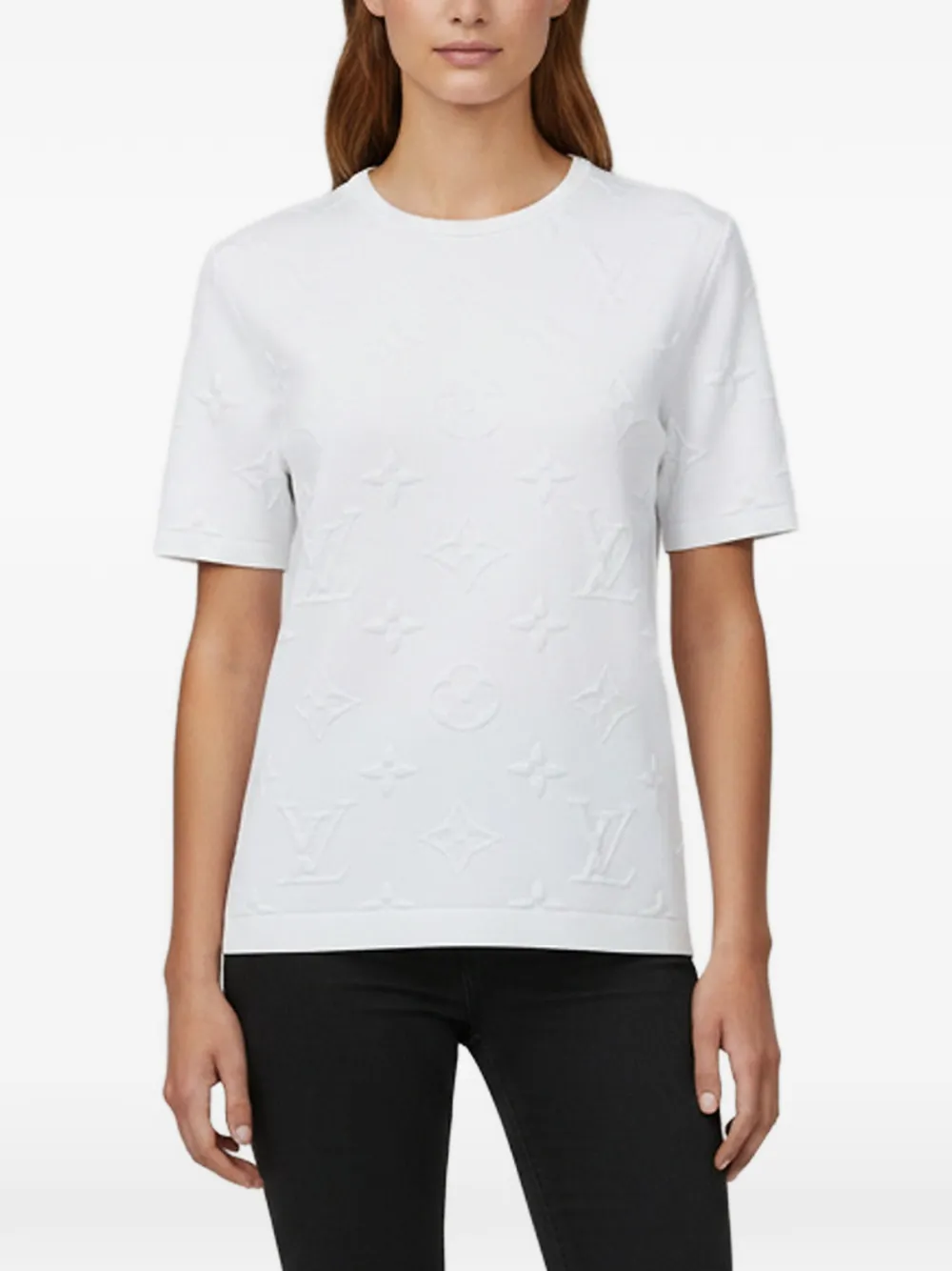 Louis Vuitton Pre-Owned 3D Monogram knit top - Bianco