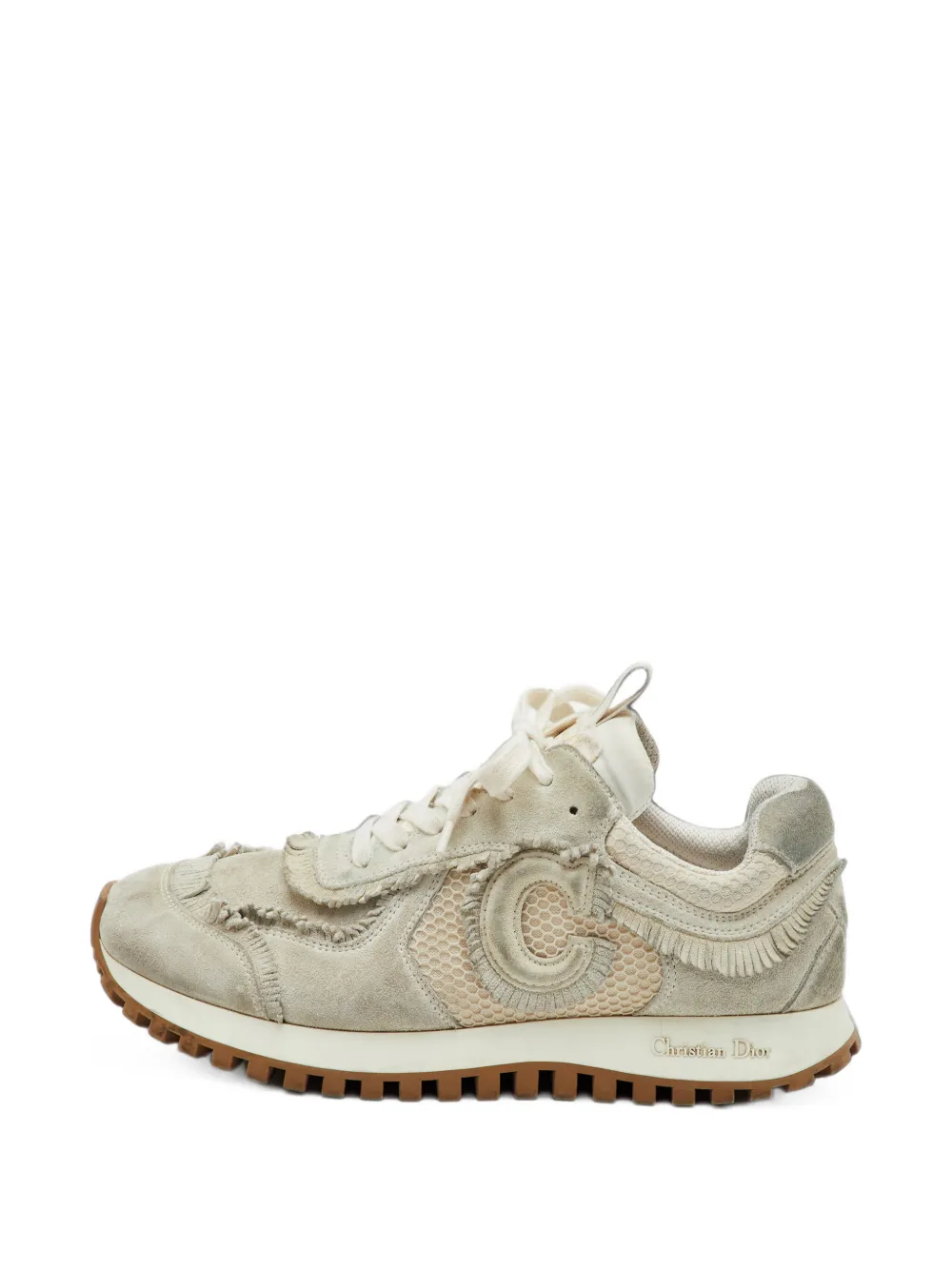 Christian Dior Pre-Owned C'est Dior fringed sneakers - Nude