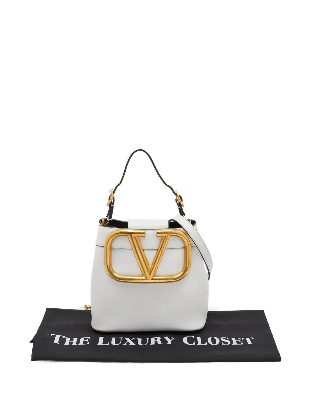 Valentino Garavani Pre-Owned Vロゴ レザーハンドバッグ | ホワイト
