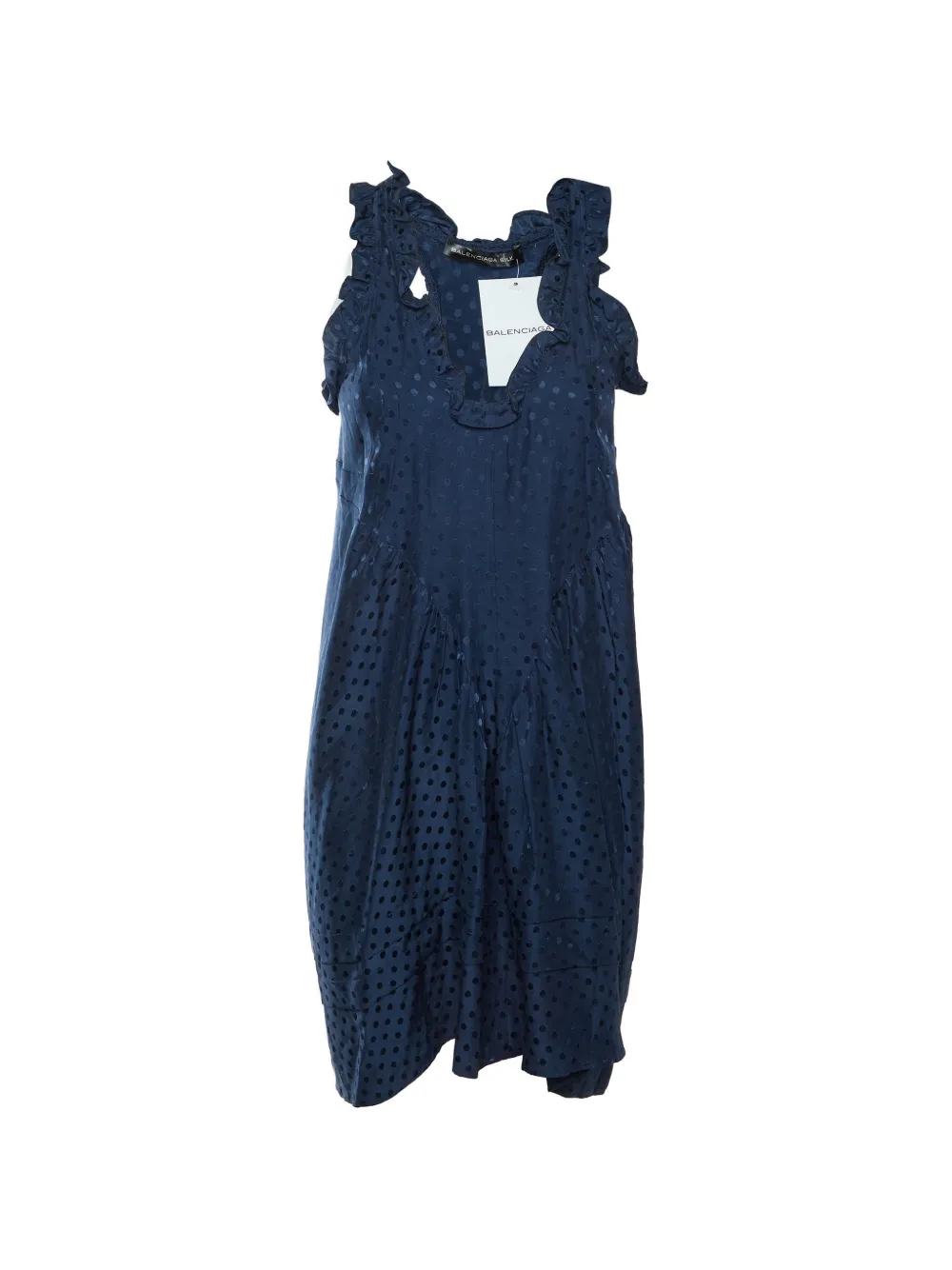 Balenciaga Pre-Owned 2026 polka-dot ruffled midi dress - Blau