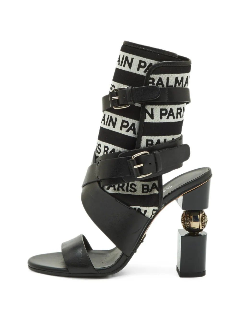 Burberry Pre-Owned logo-print buckle-fastening sandals - Schwarz