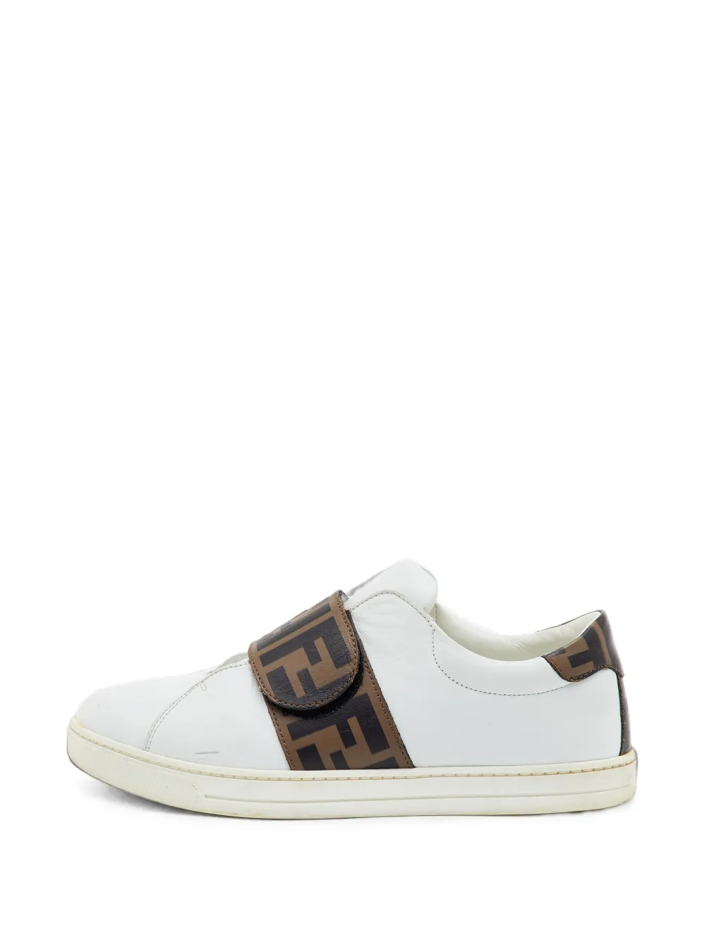 Fendi Pre-Owned FF motif touch-strap sneakers - Weiß
