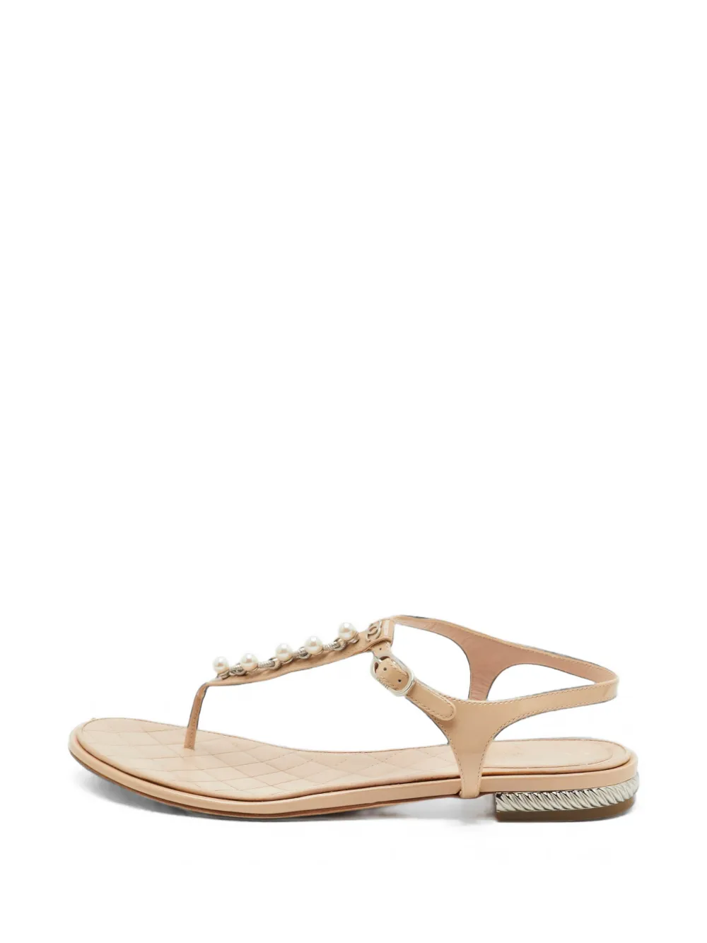 CHANEL Pre-Owned Sandali CC con cinturino a T - Toni neutri