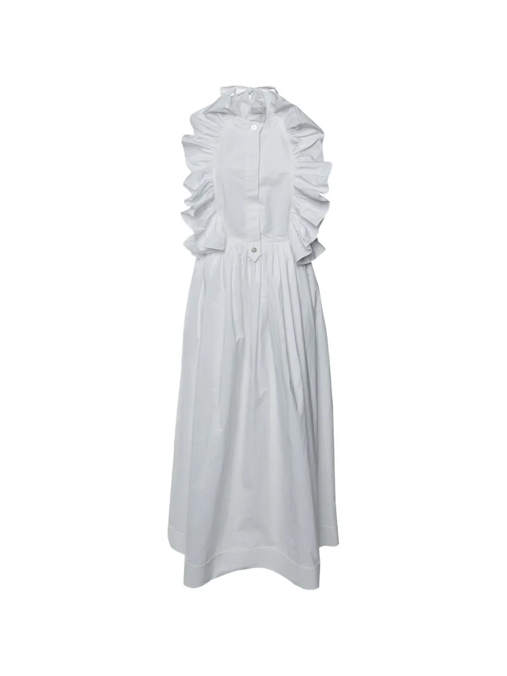 Valentino Garavani Pre-Owned Abito midi Leblanc con ruches 2020 - Bianco