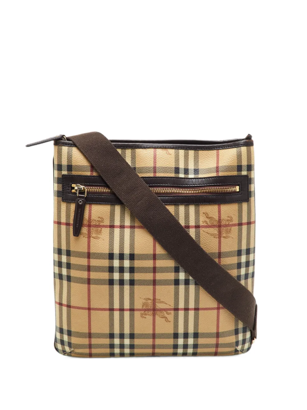 Burberry Pre-Owned Haymarket Check crossbody bag - Nude
