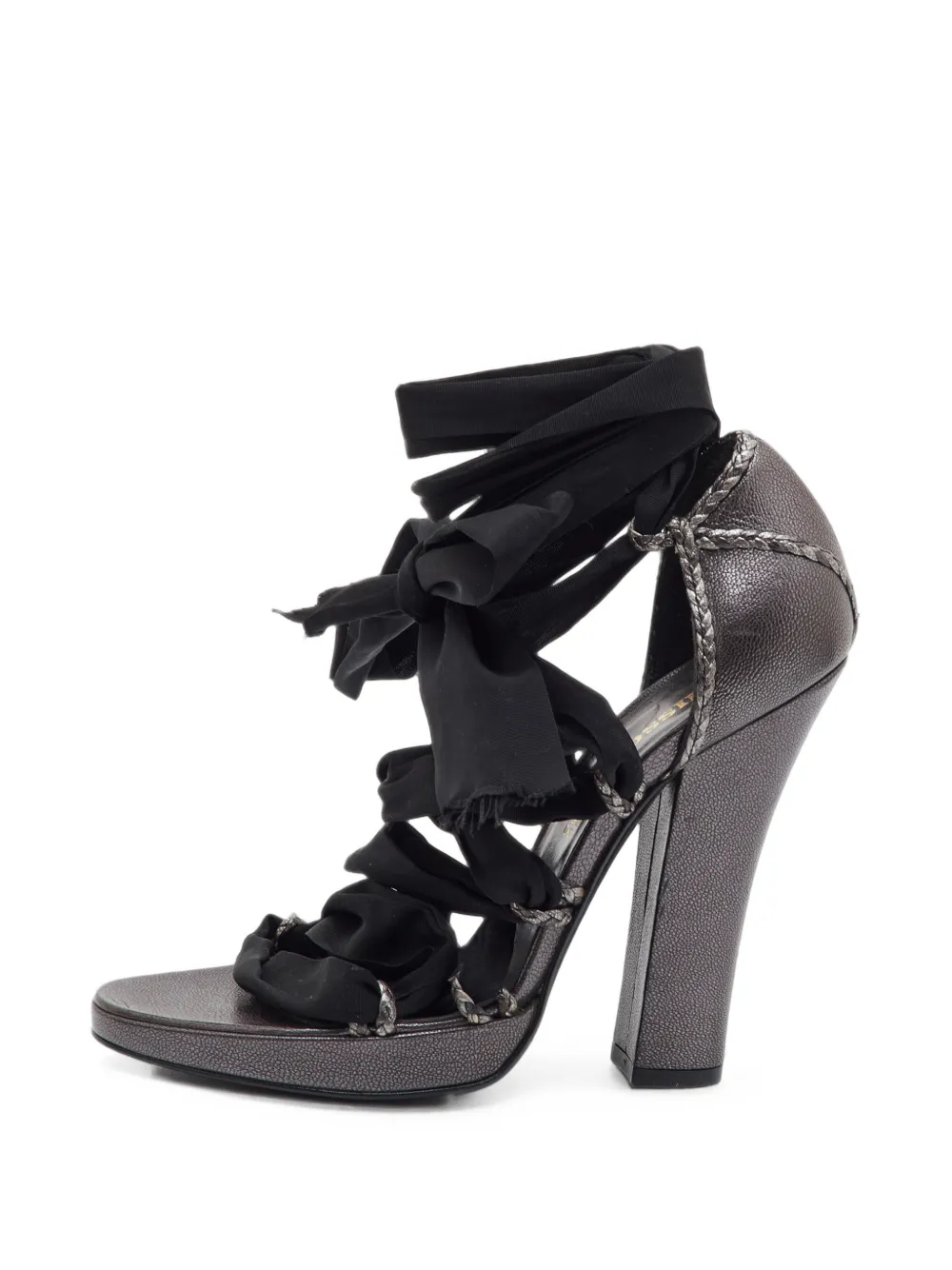 Missoni Pre-Owned woven-fabric leather sandals - Schwarz