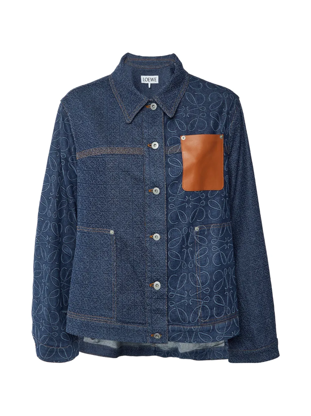 Loewe Pre-Owned Jeansjacke mit Knöpfen und Anagramm - Blau