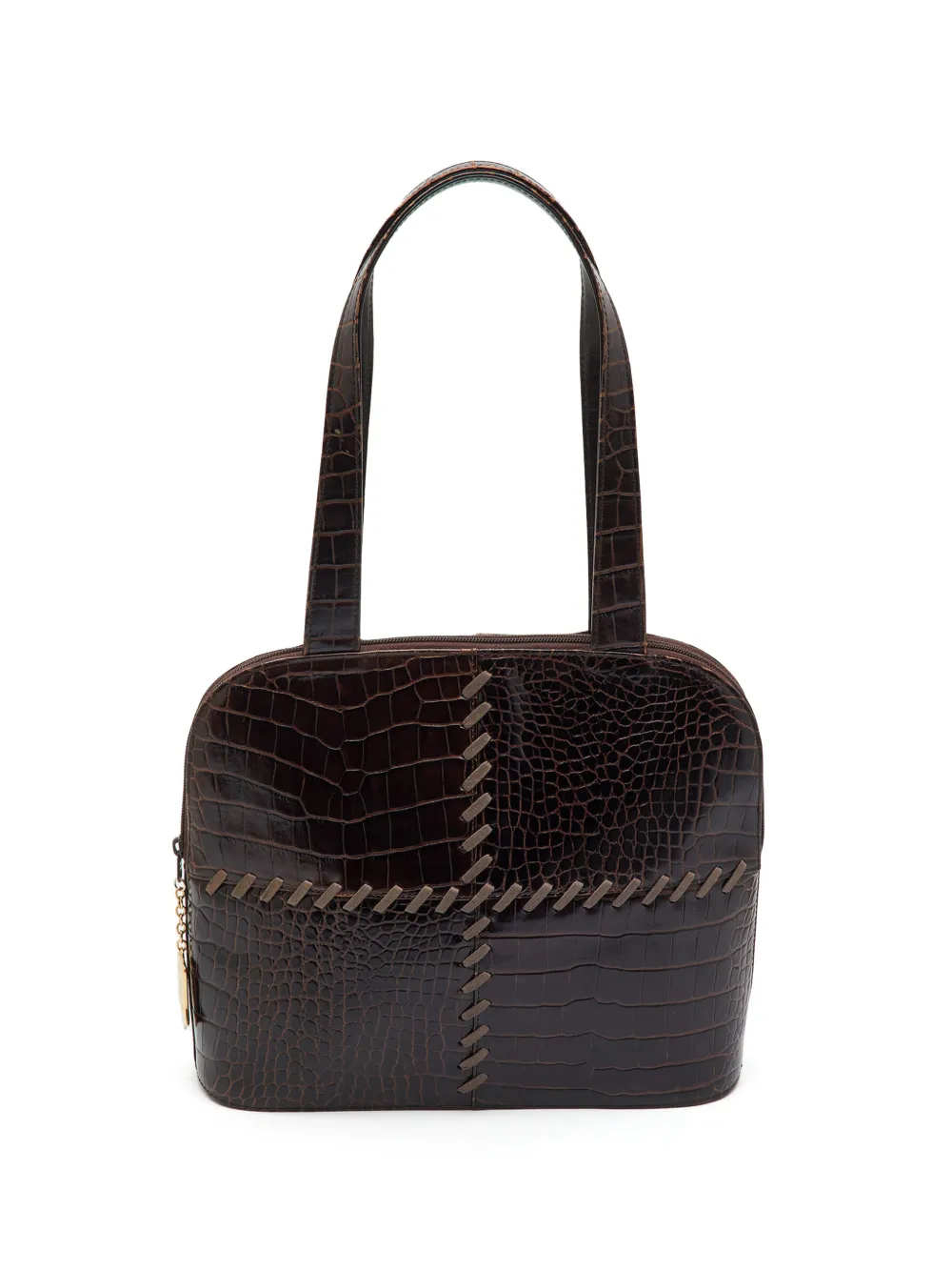 Saint Laurent Pre-Owned Schultertasche mit Kroko-Prägung - Braun