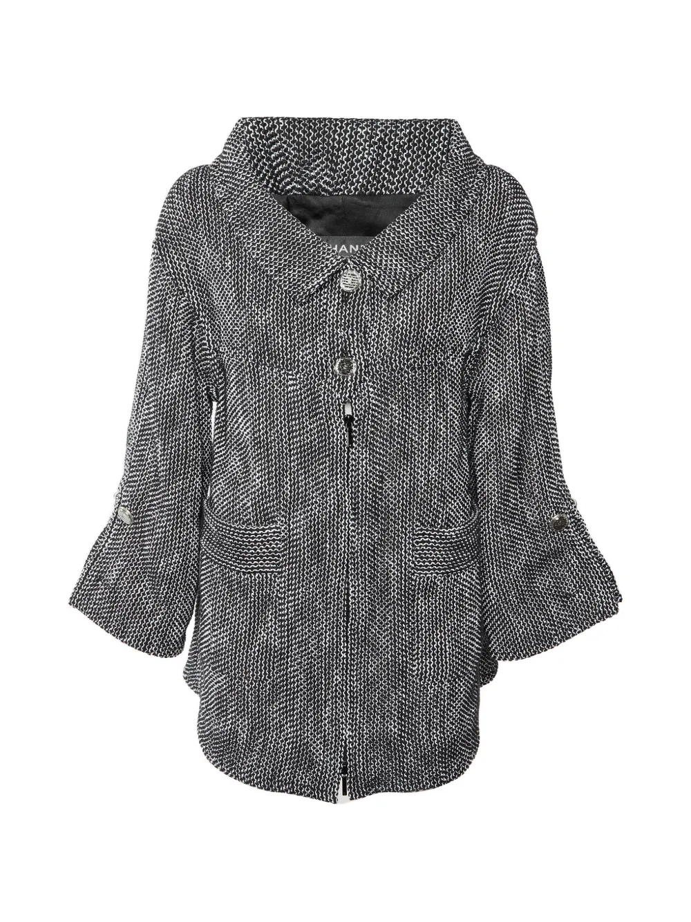 CHANEL Pre-Owned tweed collared jacket - Nero