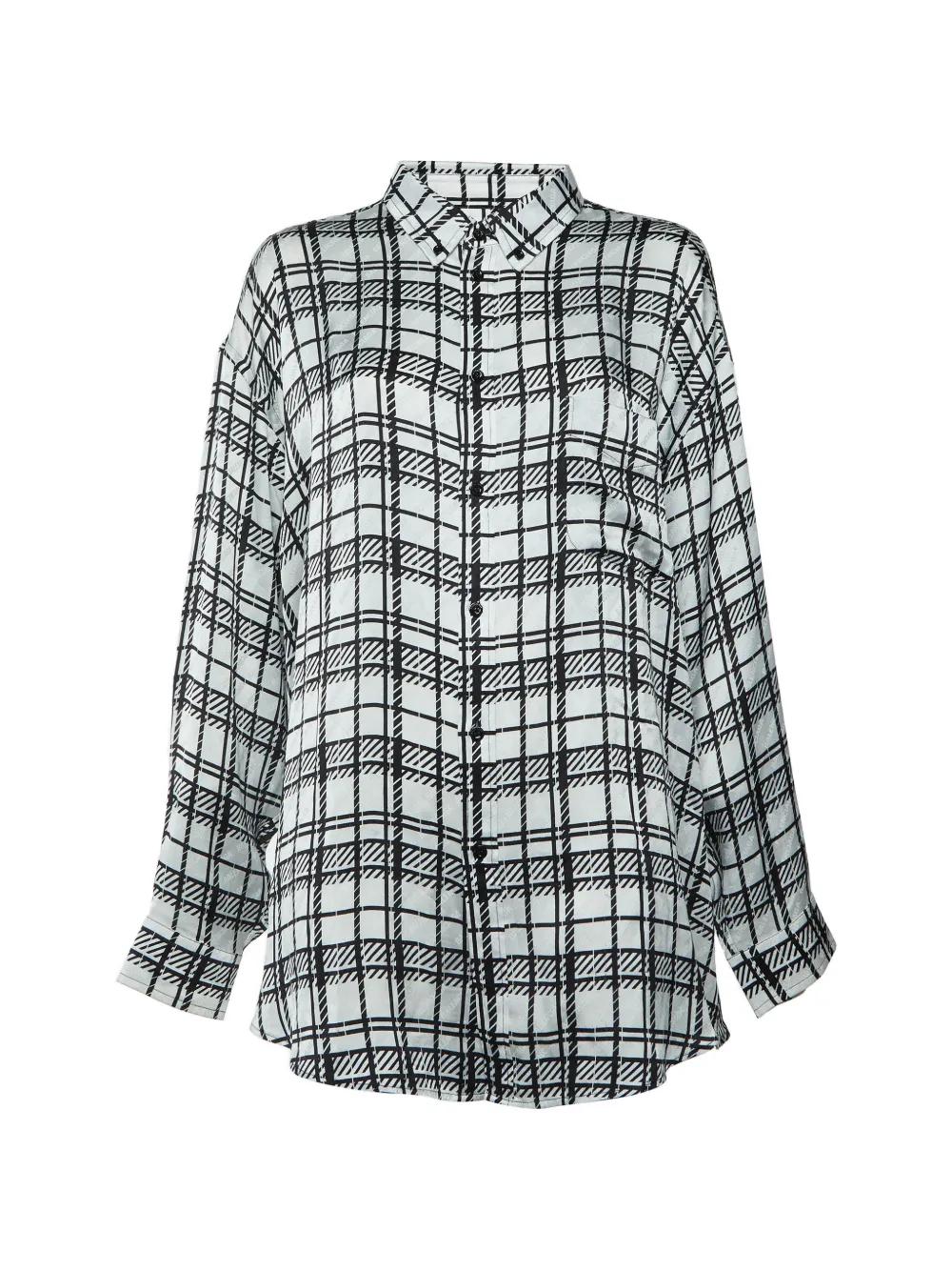Balenciaga Pre-Owned Kariertes Langarmshirt mit Monogramm - Weiß
